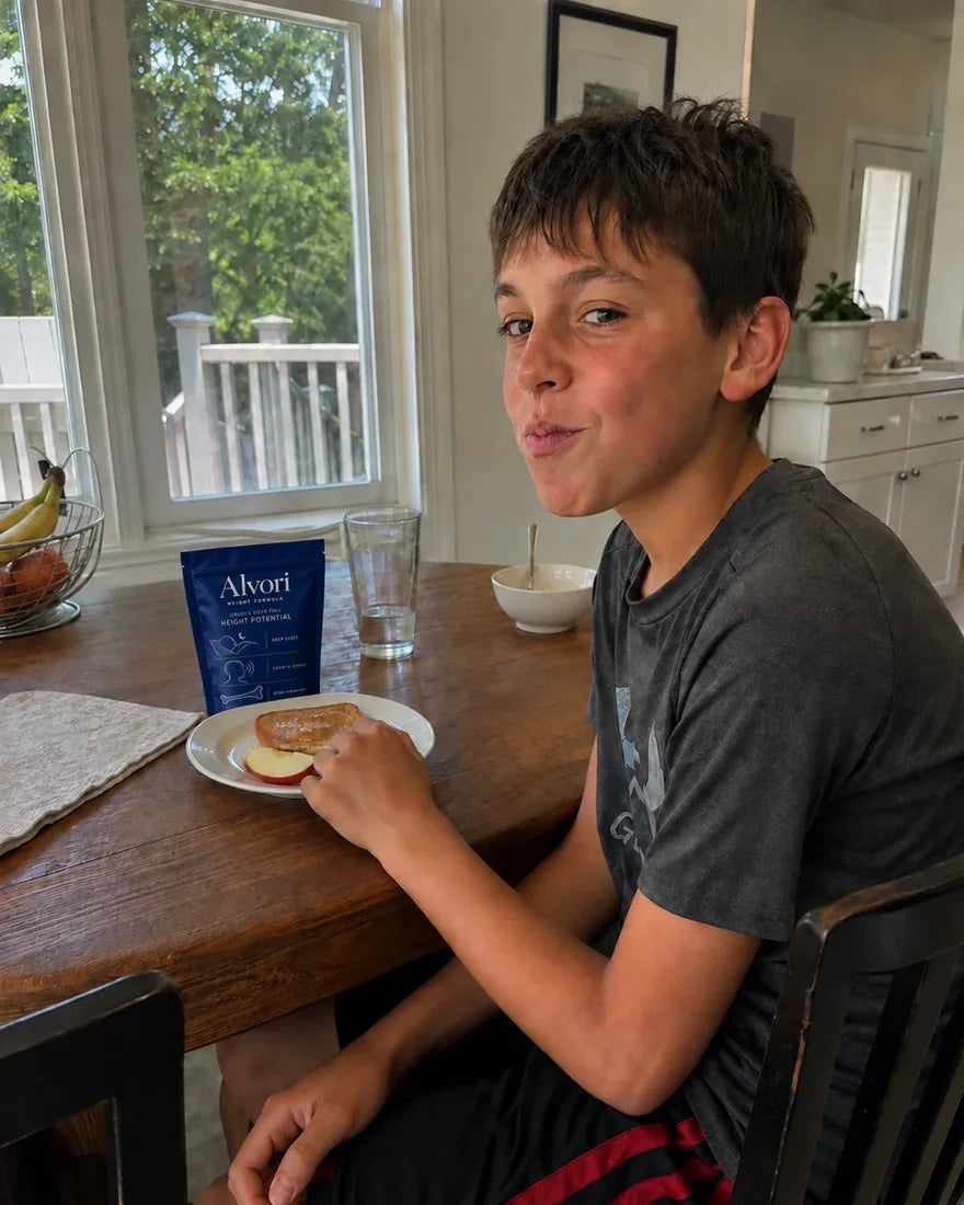 Teen enjoying Alvori with breakfast