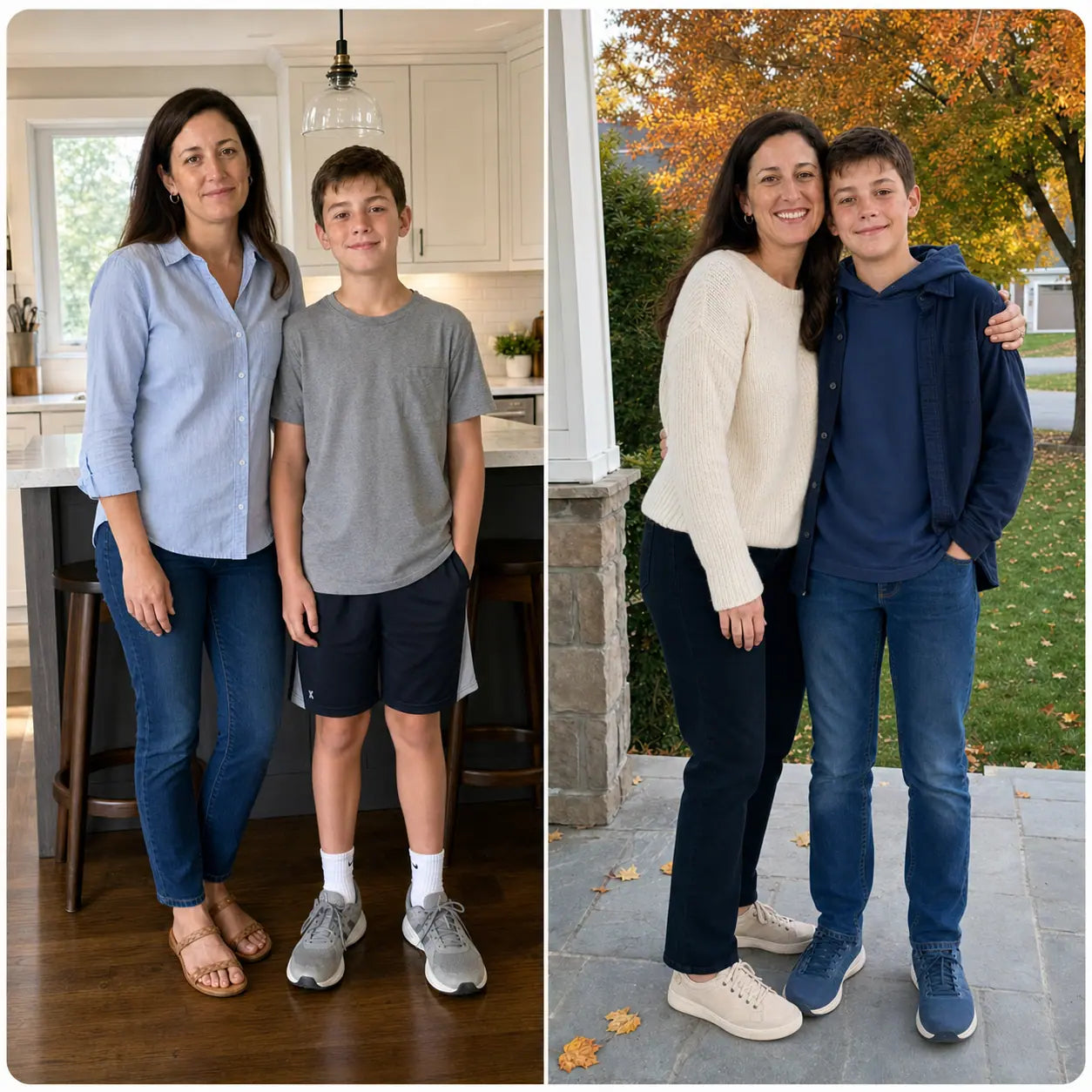 Mother and son family photos